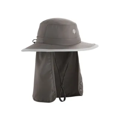 Chapeau Boating Cache Nuque Gris & Beige - Coolibar Reference : 12649 | Chapellerie Traclet