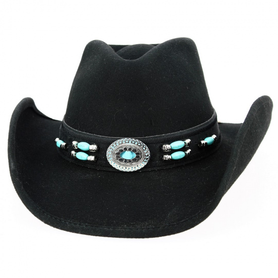 Jewel of the West Black Felt Cowboy Hat - Bullhide