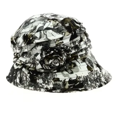 Bucket hat Black/white patterned bucket hat Reference: 12719 | Chapellerie Traclet