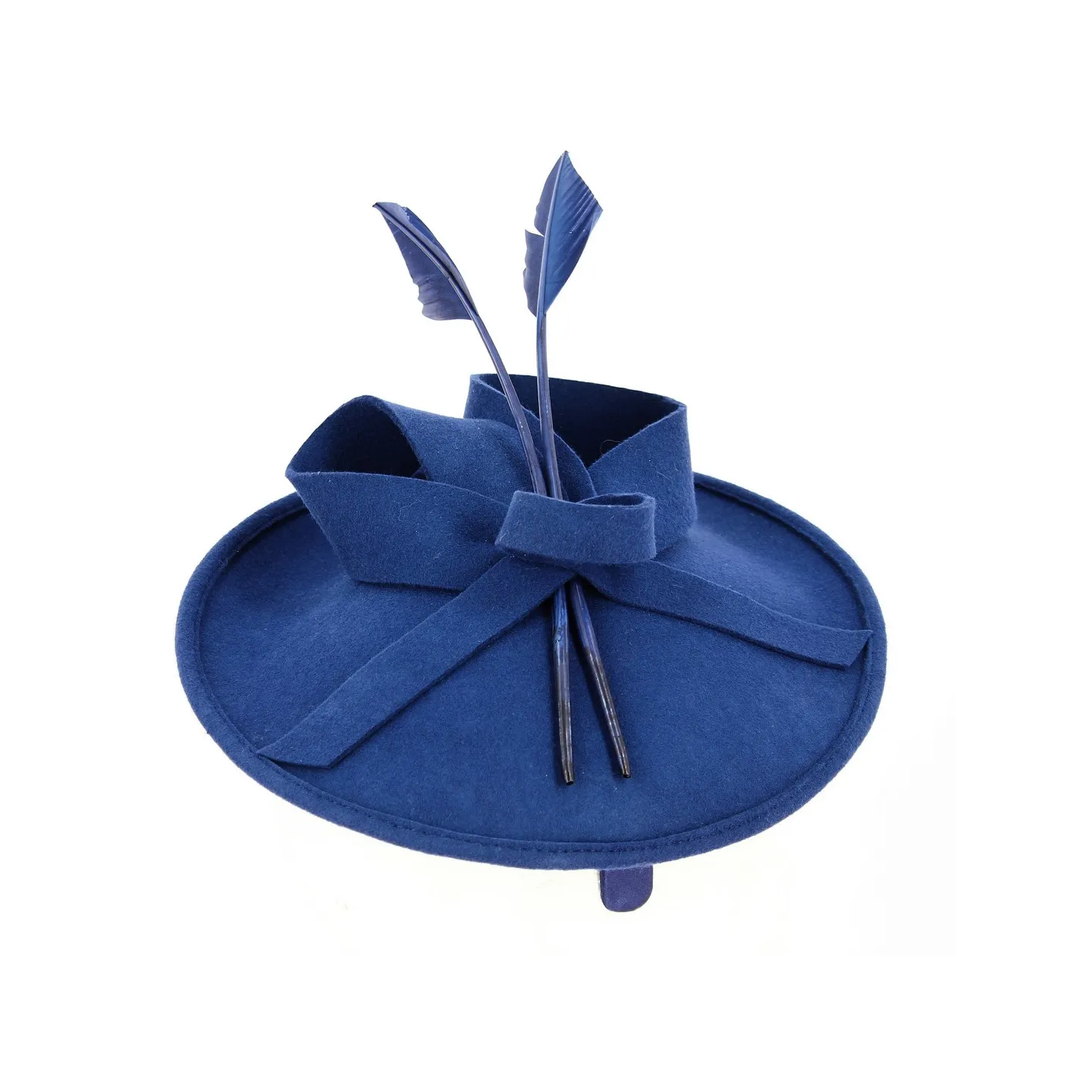 Chapeau Bibi- Serre-tête Zita Feutre Marine - Traclet