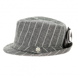 Soho Grigio Cotton & Linen Trilby Hat Gray - Keyone