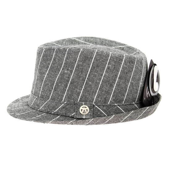Soho Grigio Cotton & Linen Trilby Hat Gray - Keyone