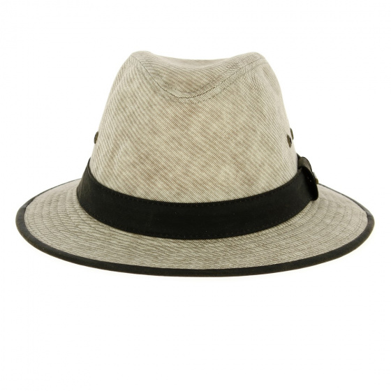 Ava Stripe Beige Fabric Traveler Hat - Stetson