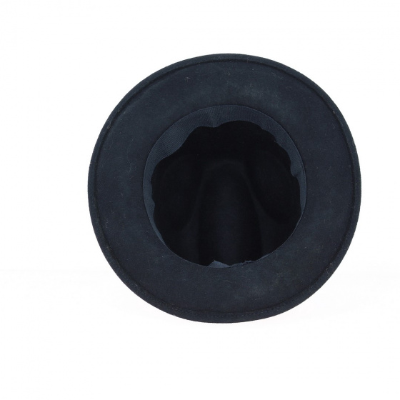 Navy Wool Felt Godfather Hat - Traclet