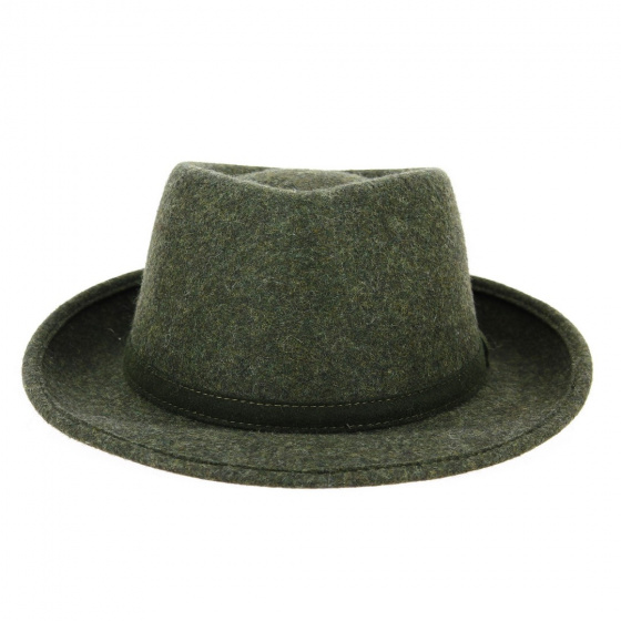 Fedora Hat Lysandro Wool Felt Green - Traclet Fedora Hat Lysandro Wool Felt Green - Traclet