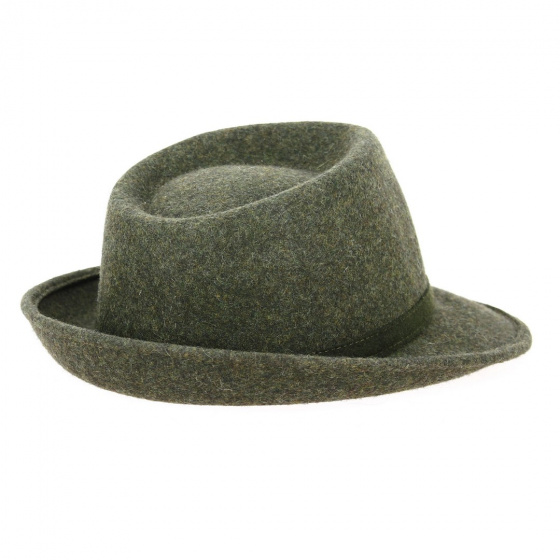 Fedora Hat Lysandro Wool Felt Green - Traclet Fedora Hat Lysandro Wool Felt Green - Traclet
