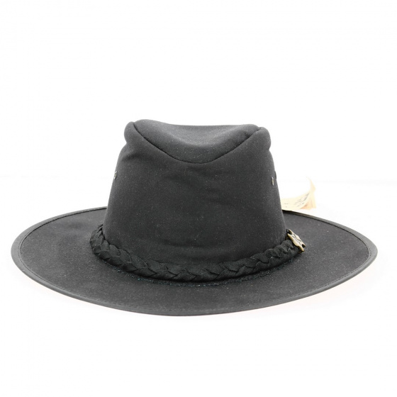 Chapeau Traveller Baker Coton Huilé Noir - Traclet Chapeau Traveller Baker Coton Huilé Noir - Traclet