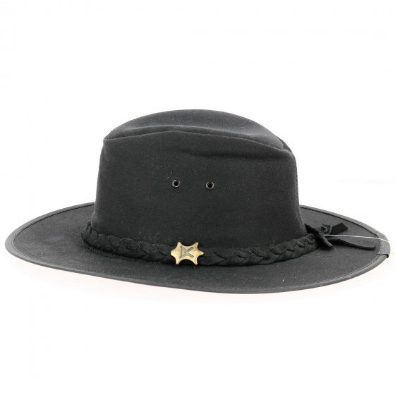 Black Waxed Cotton Traveller Baker Hat - Traclet
