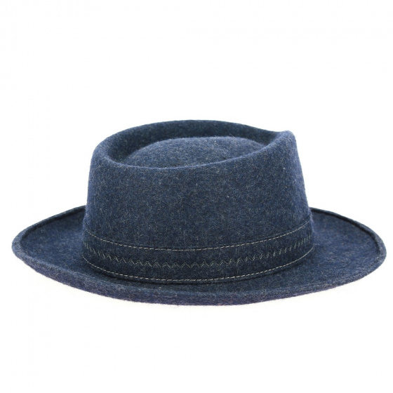 Navy Wool Felt Ulrick Traveller Hat - Traclet