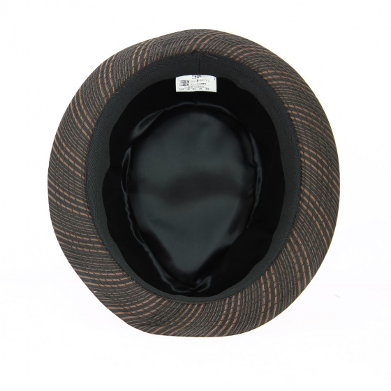 Chapeau Trilby Rayures Satiné Marron  - Traclet