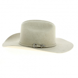 Cowboy Hat 6 Crosses Beige Wool Felt - Bullhide