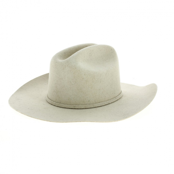 Chapeau Cowboy 6 Crosses Feutre Laine Beige - Bullhide