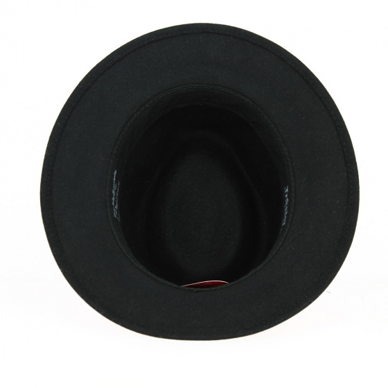 Black Fur Felt Seberger Fedora Hat - Traclet