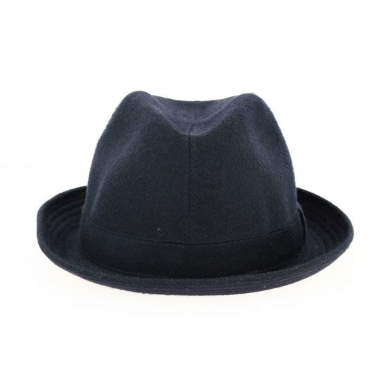 Chapeau Petit Homburg Cachemire Bleu Marine - Traclet