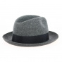 Smire Homburg Hat Grey Wool Felt - Traclet