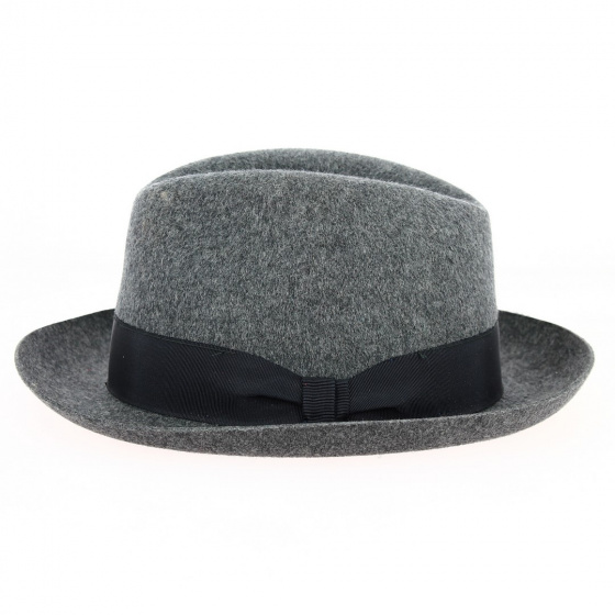 Smire Homburg Hat Grey Wool Felt - Traclet