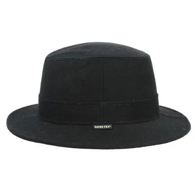 Waterproof Gore-Tex Wool Felt Traveller Hat Black - Wegener Reference: 12843 | Traclet Hat Shop