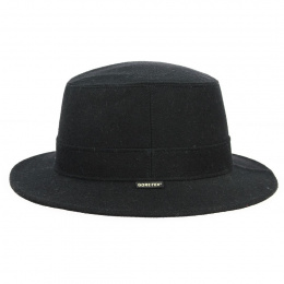Waterproof Gore-Tex Wool Felt Traveller Hat Black - Wegener