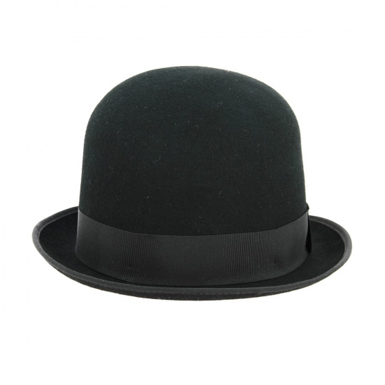 Sorbatti Foldable Bowler Hat Black Wool Felt - Traclet