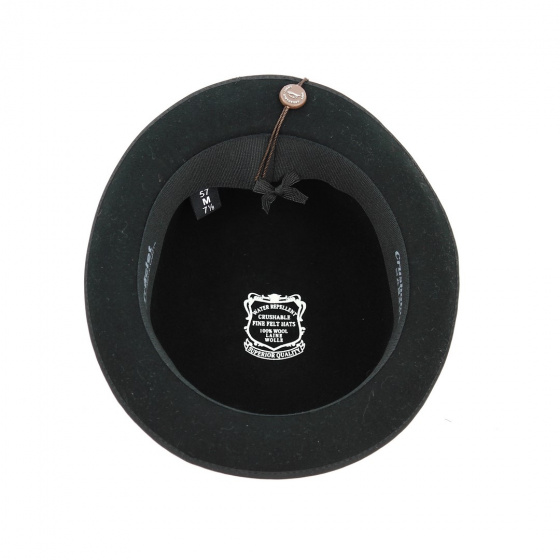 Sorbatti Foldable Bowler Hat Black Wool Felt - Traclet