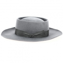 Alsatian Gambler Hat Gray Wool Felt - Traclet