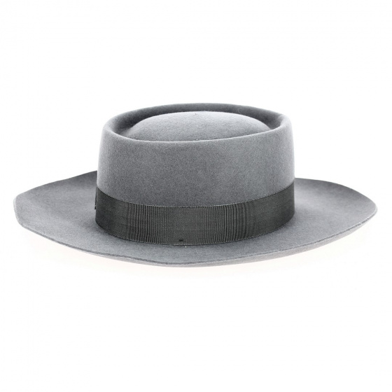 Alsatian Gambler Hat Grey Wool Felt - Traclet