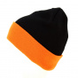 Black & Orange Long Acrylic Beanie - Result