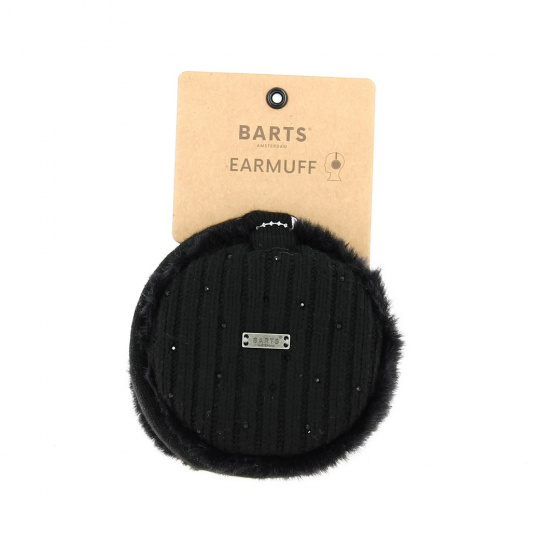 Foldable Black Faux Fur Earmuffs - Barts
