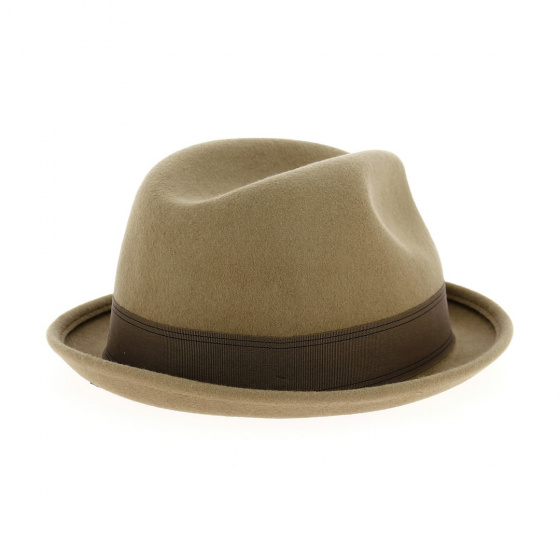 Khaki/Bronze Wool Felt Gain Trilby Hat - Brixton