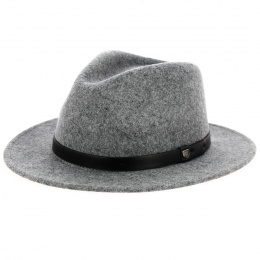 Chapeau Fedora Messer Feutre Laine Gris Chiné - Brixton