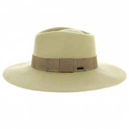 Light Khaki Wool Felt Fedora Hat Joanna - Brixton