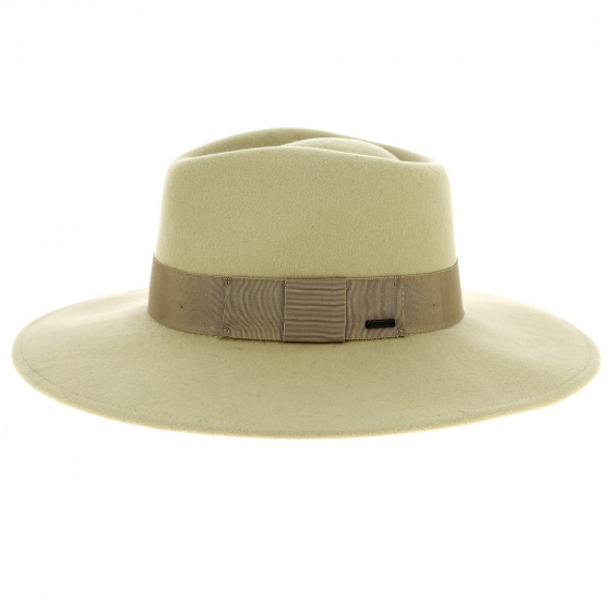Light Khaki Wool Felt Fedora Hat Joanna - Brixton