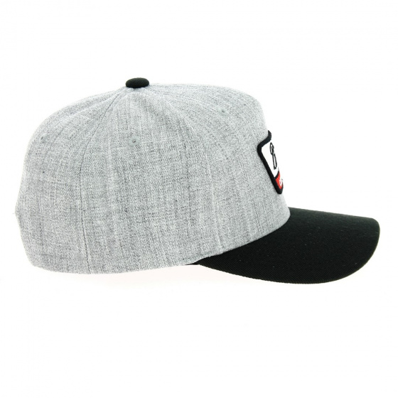 Heather Gray/Black Linwood Snapback Cap - Brixton