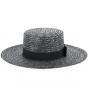 Black Straw Boater Hat Apeldoorn - TRACLET