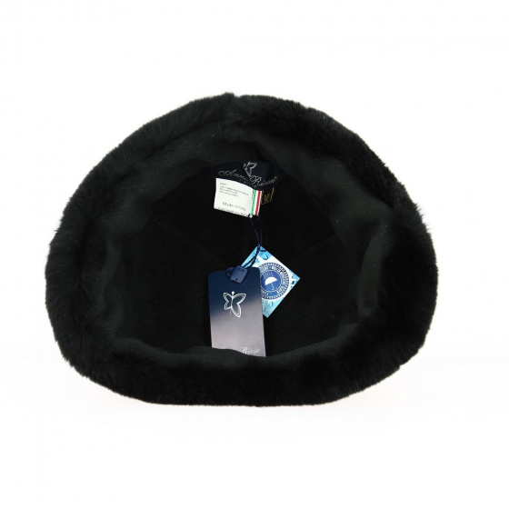 Nilaida Black Rabbit Fur Toque - Anna Rizzo