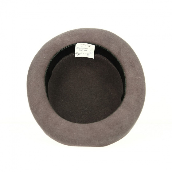 Brown Wool Felt Foldable Bowler Hat - Traclet