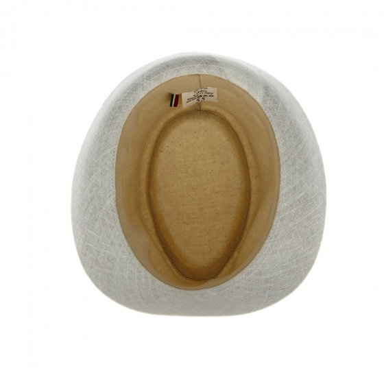 White Linen Trilby Hat - Traclet