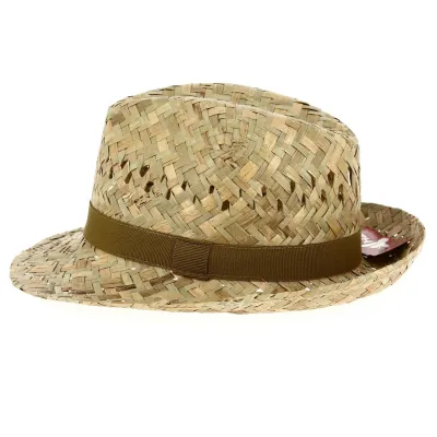 Urbino Fedora Hat Straw Beige Ribbon - Traclet Reference: 12974 | Traclet Hatters