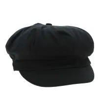 Black cotton newsboy cap Reference: 12991 | Traclet Hat Shop