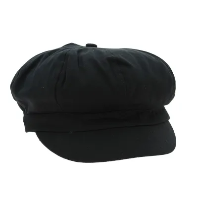 Black cotton newsboy cap Reference: 12991 | Traclet Hat Shop