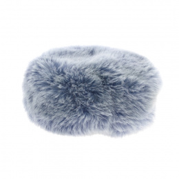 Blue Faux Fur Courchevel Beanie - Traclet