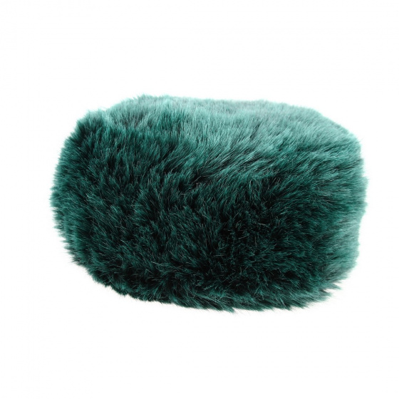 Courchevel Green Faux Fur Hat - Traclet