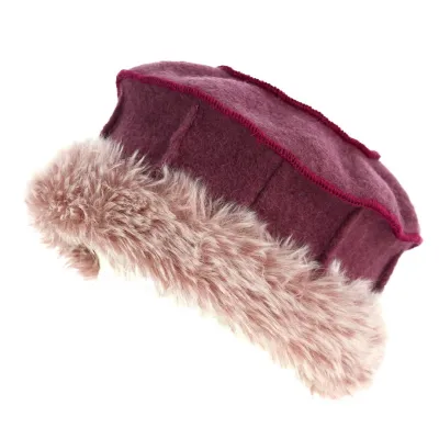 Abondance Beanie - Pink, boiled wool beanie Reference: 13022 | Traclet Hat Shop