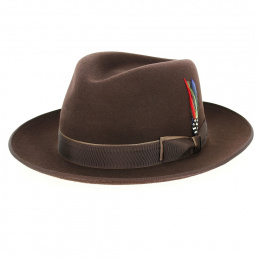 Chapeau Fedora Sandata Feutre Laine Marron - Stetson