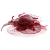 Burgundy Straw & Sisal Ceremony Hat Chaploir - Traclet Reference: 13071 | Traclet Millinery