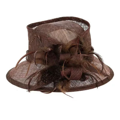 Brown Straw Ferrancia Ceremony Hat - Fléchet Reference: 13077 | Traclet Hatters