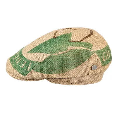 Beige Jute Canvas Flat Cap - ReHats
