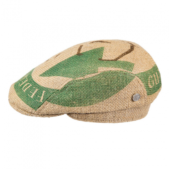 Beige Jute Canvas Flat Cap - ReHats