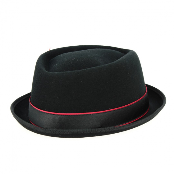 Porkpie Hat Diamond Forza Wool & Cashmere Black - Stetson