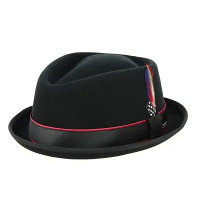 Chapeau Porkpie Diamond Forza Laine & Cachemire Noir - Stetson